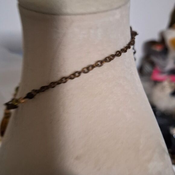 Amber Glass Women's Necklace Beaded Fairy Core Whimsical Boho Feminine - Picture 6 of 11